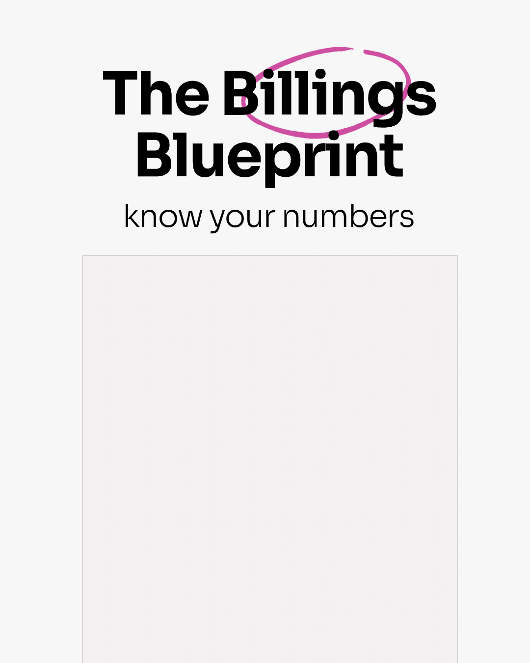 The Billings Blueprint